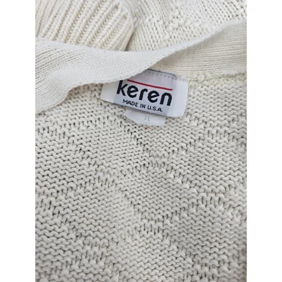 Vintage Cottagecore Keren Knit Floral Button Grandpa Sweater - Picture 5 of 5